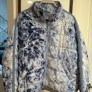 Free People Blue and White Quilted Jacket